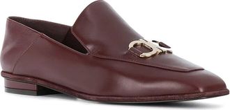 Ferragamo Gancini Square-Toe Leather Loafer