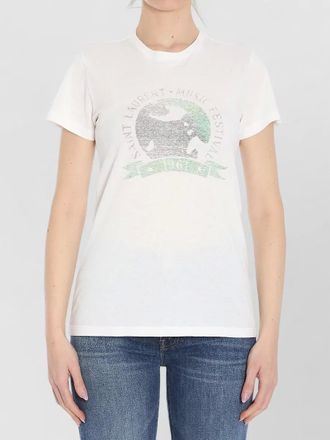 Saint Laurent music festival cotton crew neck t-shirt
