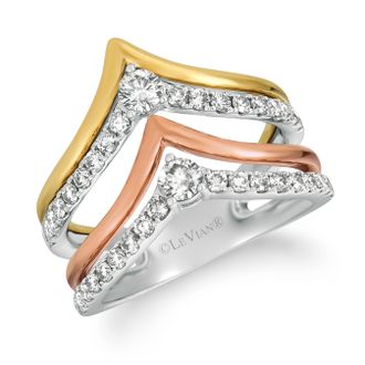 Le Vian Creme Brulee Ring Nude Diamonds set in 14K Tri Color Gold Ring Size 7 77271