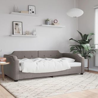 vidaXL Sof&aacute; Cama Sin Colch&oacute;n Tela Gris Taupe 100x200 Cm Vidaxl