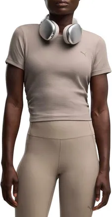 Puma Cloudspun Rib Performance Tee in Mouse Gray at Nordstrom, Size X-Large