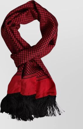 Dolce & Gabbana silk polka-dot fringed scarf