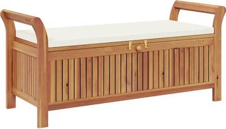 vidaXL Vidaxl - Banco Almacenaje Jard&iacute;n Con Coj&iacute;n Madera Maciza De Acacia 126cm