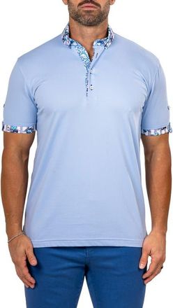 Maceoo Newton Marthyr0026 Blue Button-Down Piqu&eacute; Polo at Nordstrom, Size 8