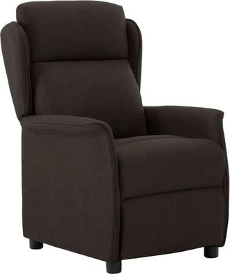 vidaXL Recliner Chair Dark brown 67.5 x 93.5 x 101.5 cm Fabric Vidaxl