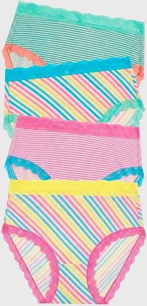 Stripe and Stare High Rise Knicker Four Pack in Roll With It at Nordstrom, Size X-Small Uk