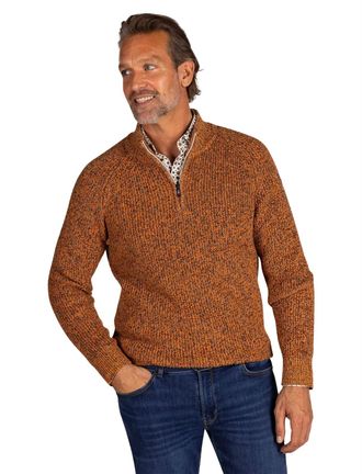 N-Z-A- NEW ZEALAND AUCKLAND New Zealand trui gemeleerd oranje normale fit