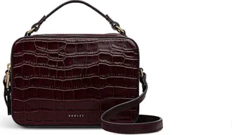 Radley London Hadley Lane Faux Croc Medium Ziptop Crossbody Bag in Dark Cherry at Nordstrom