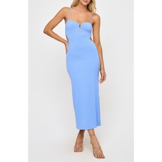 L*Space Cameron Cutout Rib Cover-Up Midi Dress in Peri Blue at Nordstrom Rack, Size X-Large