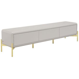 Vente-Unique Mobile TV con 3 cassetti in MDF Beige e dorato - LYBAKA