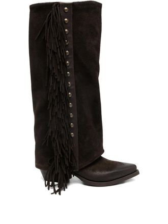 M&eacute;tisse 55mm fringe-detail boots - Brown
