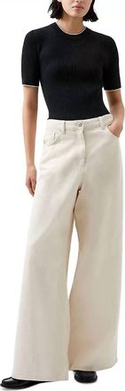 French Connection Mozza Short Sleeve Sweater In Blackout