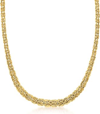 Canaria Canaria 10kt Yellow Gold Graduated Byzantine Necklace