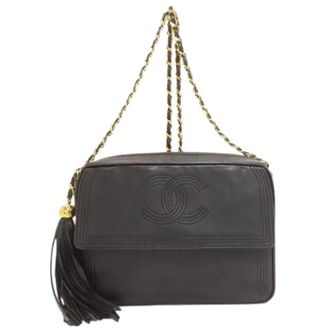 Chanel Pre-owned Cross Body Bags, female, Black, Size: ONE SIZE Pre-owned Vintage Shoulder Bag