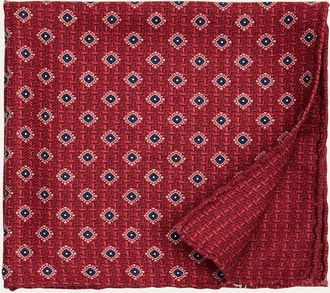Brunello Cucinelli Mens Medallion-Print Silk Pocket Square