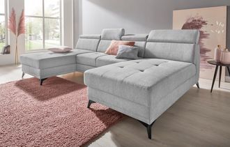 Inosign Wohnlandschaft »Cardiz U-Form« inkl.Kopfteilverstellung und Federkern wahlweise mit Bettfunktion