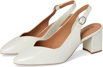 Johnston & Murphy Vicki Slingback Pump Womens Sandals Bone Italian Pearlized Patent Leather : 7.5 M