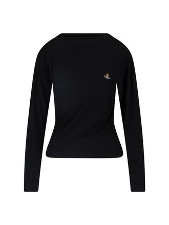 Vivienne Westwood Black Viscose Asymmetric Orb T-Shirt