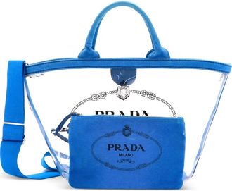 Prada Borsa tote con logo - Blu
