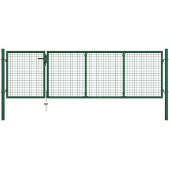 vidaXL Vidaxl - Puerta De Jard&iacute;n De Acero Verde 350x100 Cm