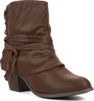 Jellypop Womens Petra Boots In Dark Brown Distressed Suedelike
