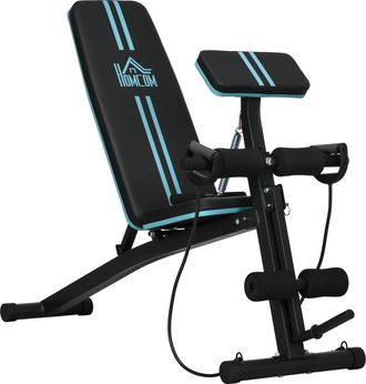 OEM Banco De Musculaci&oacute;n Plegable Con Respaldo Regulable Extensi&oacute;n De Pierna Coj&iacute;n De Predicador Banda 160x54x106 Cm Negro