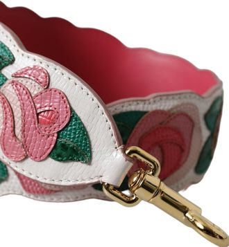 Dolce & Gabbana Womens White Floral Leather Accessory Shoulder Strap Calf Ayers Bag