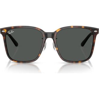 Ray-Ban Slim Square 57mm Sunglasses in Havana /Dark Grey at Nordstrom