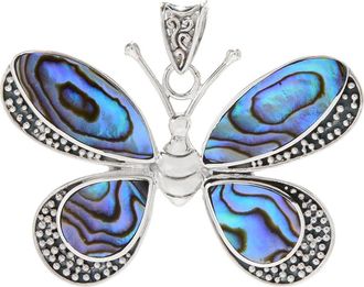 Samuel B. Sterling Silver Abalone Butterfly Pendant in Blue/green at Nordstrom Rack
