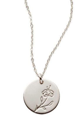 Made by Mary February Birth Flower Necklace in Silver at Nordstrom, Size Medium