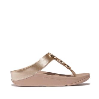 FitFlop Fitflop Halo Bead-circle Dames Tongs Metallic Latte Beige