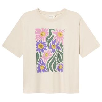 Dedicated T-Shirt Vadstena Daisey Block T-Shirt für Damen | beige/weiß