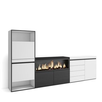 Skraut Home Zapatero, Armario Zapatos Botas, 274x145x35 Cm, Dormitorio, Habitaci&oacute;n, Chimenea El&eacute;ctrica Xxl, C&oacute;moda, Cajonera, Estilo Moderno, Blanco - Skraut Home