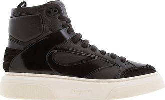 Ferragamo Ferragamo Cassio Leather High-Top Sneakers