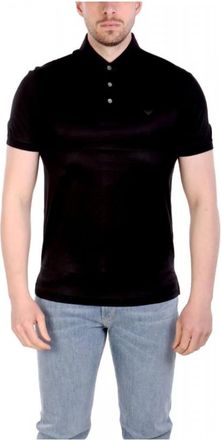 Emporio Armani ASV Lyocell-blend Jersey Polo Shirt - Heren - Polos - Zwart - XL - Katoen - Tops