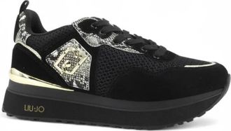 Liu Jo Maxi Wonder 01 Sneakers - Dames - Sneakers - Zwart - 40 EU - Leer - Schoenen