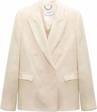 Dorothee Schumacher Womens Casual Double Breasted Long Jacket In Champagne