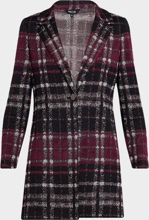 Misook Heritage Fit Plaid-Knit Jacket