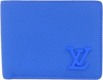 Louis Vuitton Blue Leather Bill Wallet (Bi-Fold) (Pre-Owned)