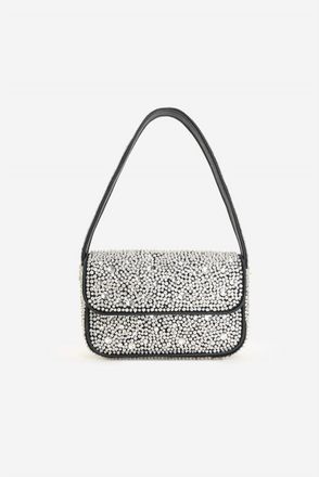 America & Beyond Womens Moonlit Glam Shoulder Bag In Diamond & Black