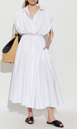Givenchy Cotton Dress With Draping, Womens, White