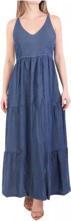 Marella Jurken > Dagjurken > Maxi-jurken - Dames - Maxi kleedjes - Blauw - M - Denim - Kleedjes