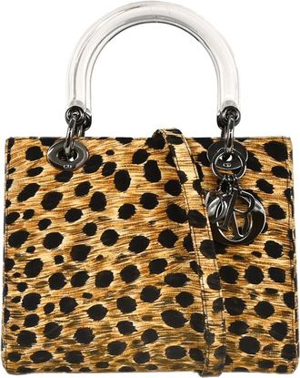 Dior Vintage Lady Dior Printed Canvas Multicolour Canvas Handbag (Pre-Owned)