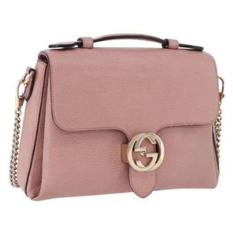 Gucci Vintage, unisex, Roze, ONE Size, Leer, Pre-owned Vintage Schoudertas