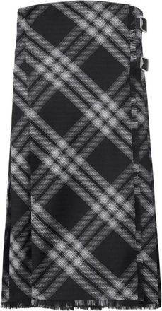 Burberry Monochrome Check Midi Jurk - Dames - Casual kleedjes - Veelkleurig - XS - Kleedjes