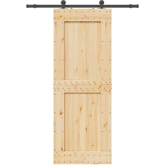 vidaXL Vidaxl - Puerta Corredera Con Herrajes Madera Maciza De Pino 85x210 Cm