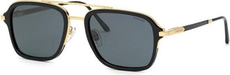 Chopard Goud Zwart Zonnebril met Donkergrijs - unisex - Zonnebrillen - Zwart - 55 MM - Accessoires
