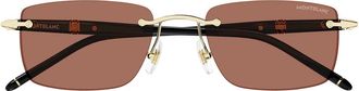 Montblanc Sunglasses Mb0344 S 007 Gold/Orange Men