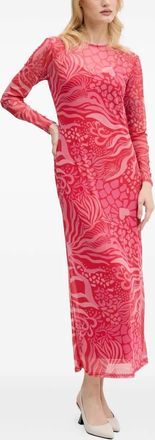 Never Fully Dressed Abito in rete con stampa astratta - Rosa