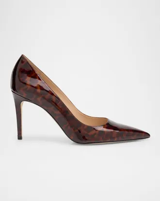 Stuart Weitzman Stuart Tortoise Patent Leather Pumps
